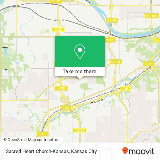 Sacred Heart Church-Kansas map