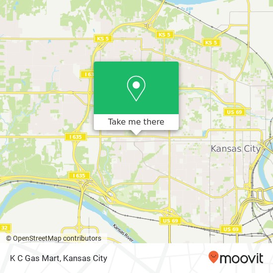 K C Gas Mart map