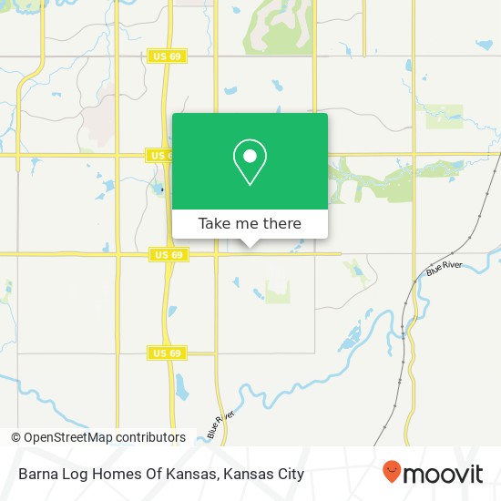 Barna Log Homes Of Kansas map