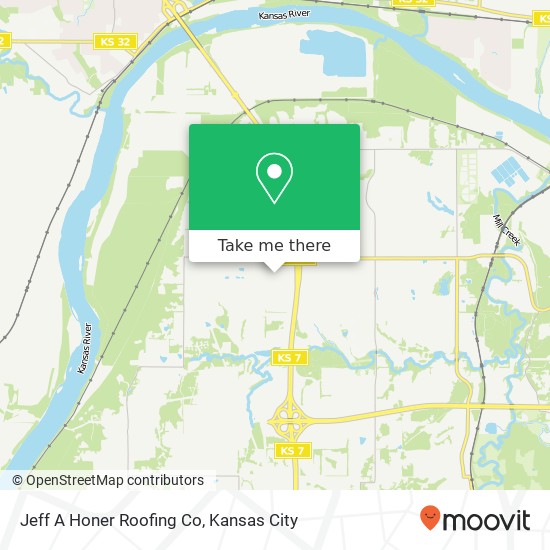 Jeff A Honer Roofing Co map