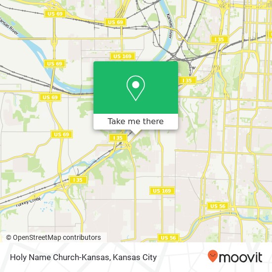 Holy Name Church-Kansas map