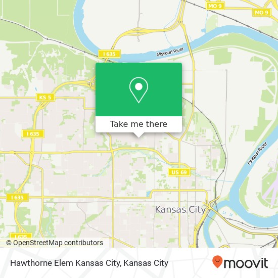 Hawthorne Elem Kansas City map