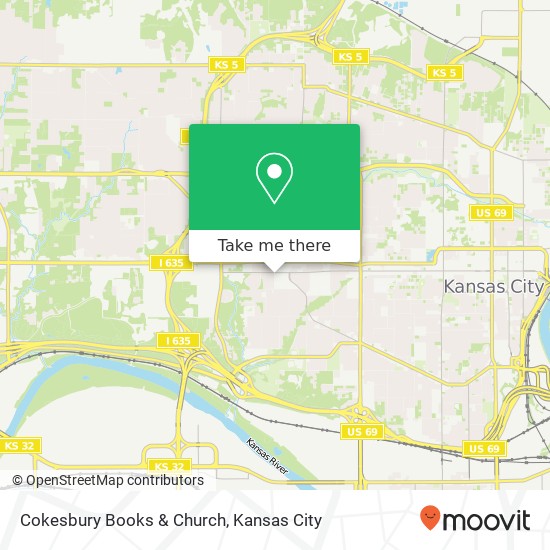 Cokesbury Books & Church map