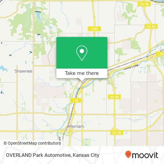 OVERLAND Park Automotive map