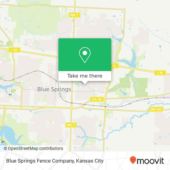 Mapa de Blue Springs Fence Company