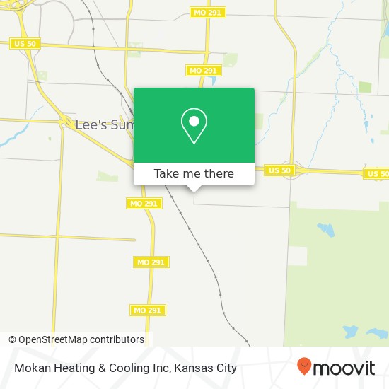 Mokan Heating & Cooling Inc map