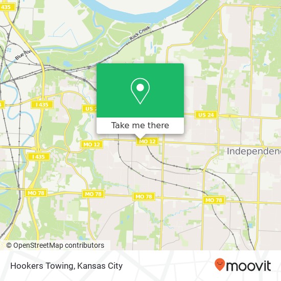 Hookers Towing map