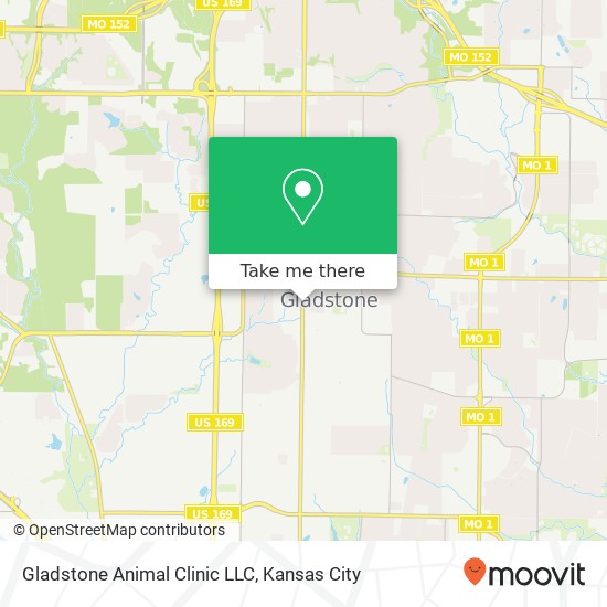 Mapa de Gladstone Animal Clinic LLC