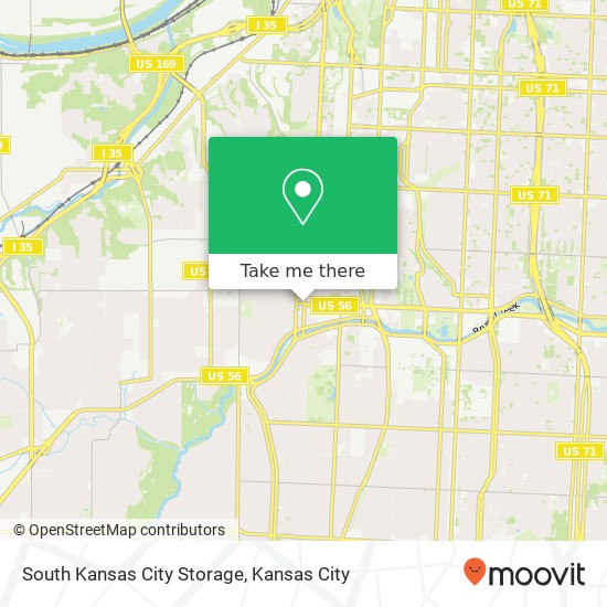 Mapa de South Kansas City Storage