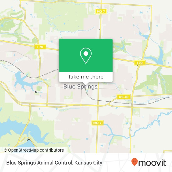 Blue Springs Animal Control map