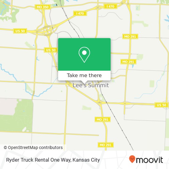 Ryder Truck Rental One Way map