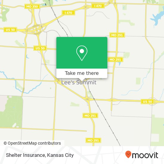 Mapa de Shelter Insurance