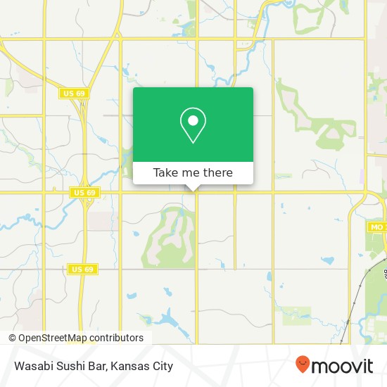 Mapa de Wasabi Sushi Bar, 5621 W 135th St Overland Park, KS 66223