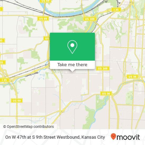 Mapa de On W 47th at S 9th Street Westbound
