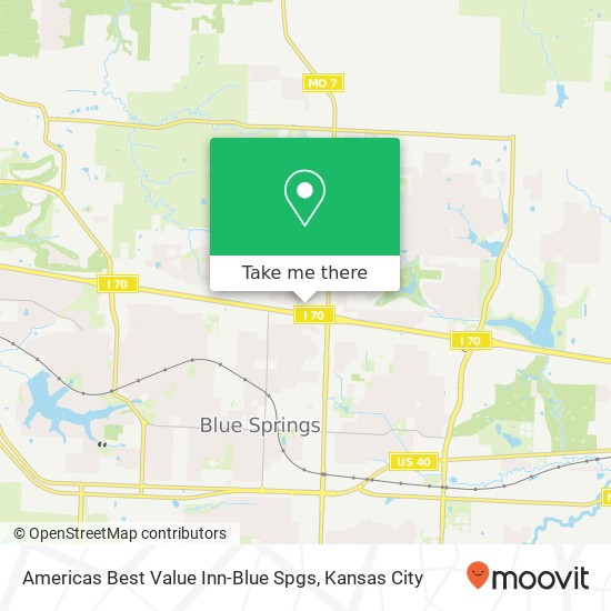 Mapa de Americas Best Value Inn-Blue Spgs