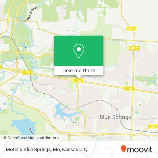 Mapa de Motel 6 Blue Springs, Mo