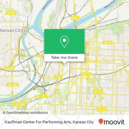 Mapa de Kauffman Center For Performing Arts