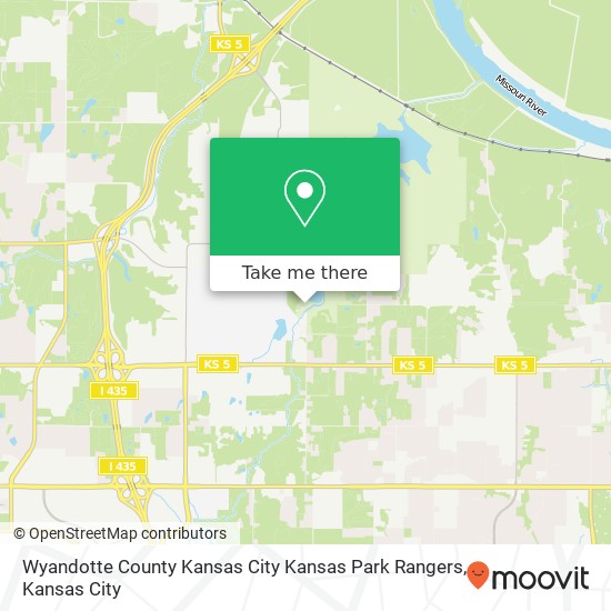 Mapa de Wyandotte County Kansas City Kansas Park Rangers