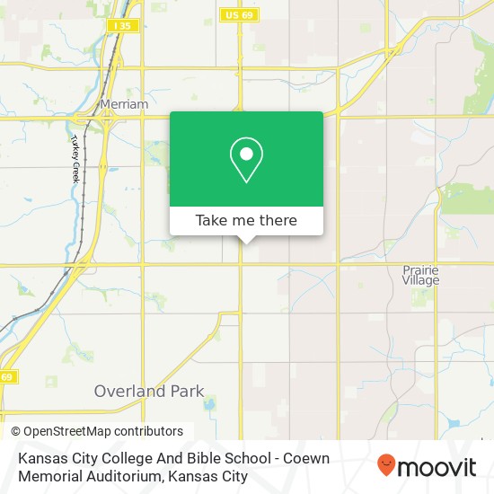 Kansas City College And Bible School - Coewn Memorial Auditorium map