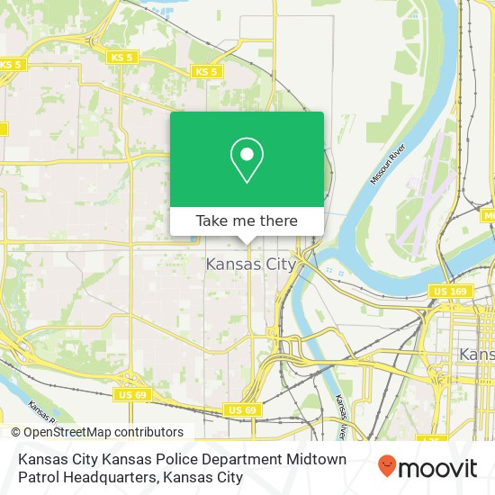 Mapa de Kansas City Kansas Police Department Midtown Patrol Headquarters
