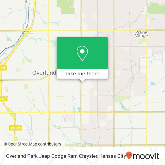 Mapa de Overland Park Jeep Dodge Ram Chrysler