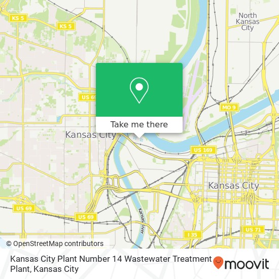 Kansas City Plant Number 14 Wastewater Treatment Plant map