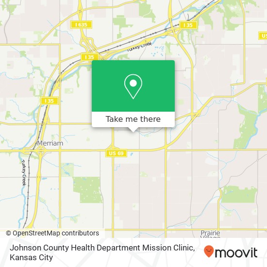 Mapa de Johnson County Health Department Mission Clinic