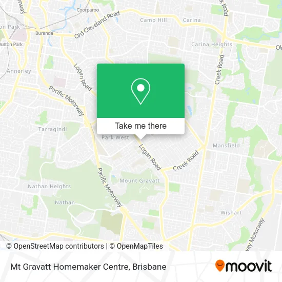 Mt Gravatt Homemaker Centre map