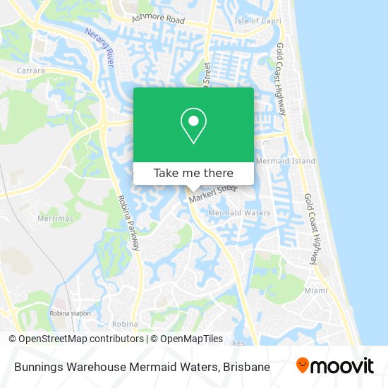 Mapa Bunnings Warehouse Mermaid Waters