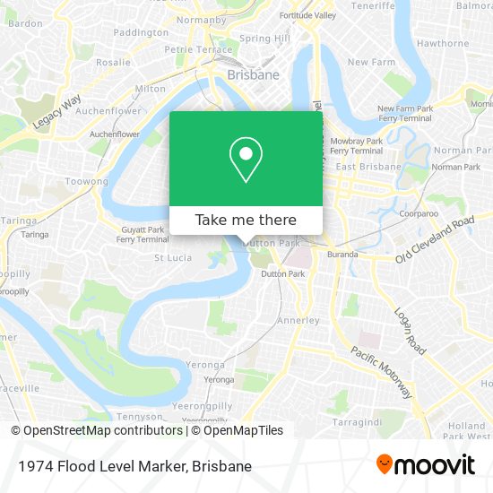 1974 Flood Level Marker map