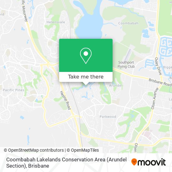 Coombabah Lakelands Conservation Area (Arundel Section) map