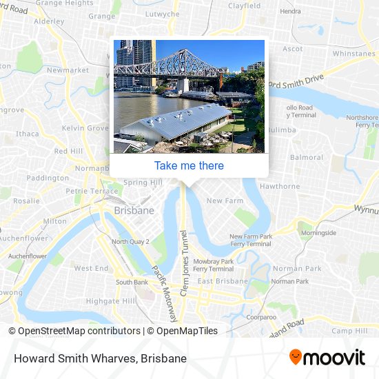 How to get to Howard Smith Wharves in Brisbane by bus, train or ferry?