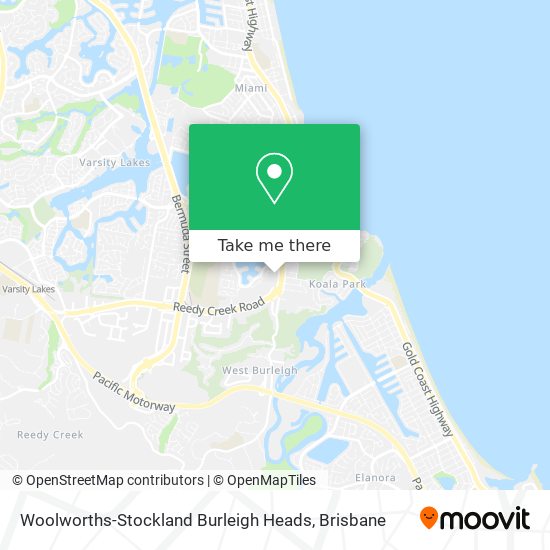 Mapa Woolworths-Stockland Burleigh Heads