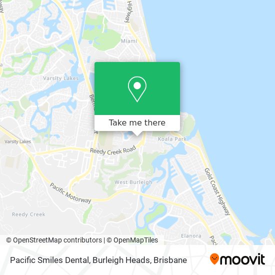 Mapa Pacific Smiles Dental, Burleigh Heads