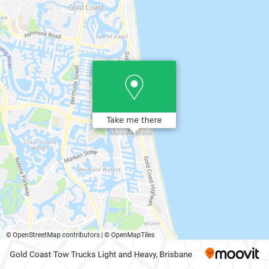 Gold Coast Tow Trucks Light and Heavy map