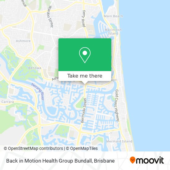 Mapa Back in Motion Health Group Bundall