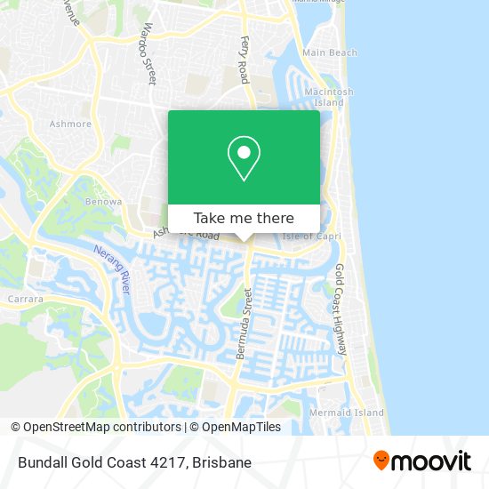 Mapa Bundall Gold Coast 4217