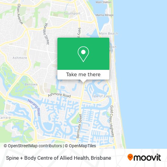 Spine + Body Centre of Allied Health map