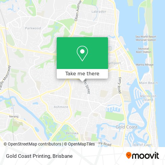 Gold Coast Printing map