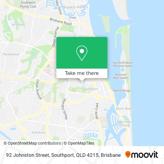 92 Johnston Street, Southport, QLD 4215 map