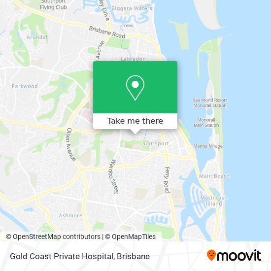 Gold Coast Private Hospital map