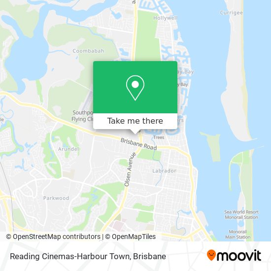 Reading Cinemas-Harbour Town map