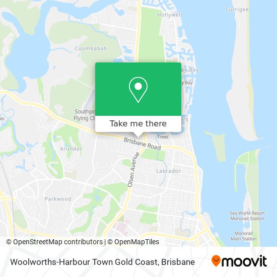 Woolworths-Harbour Town Gold Coast map