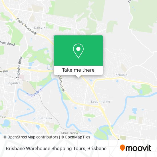 Brisbane Warehouse Shopping Tours map