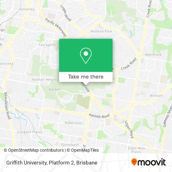 Griffith University, Platform 2 map
