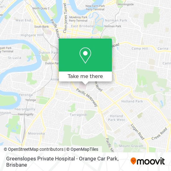 Mapa Greenslopes Private Hospital - Orange Car Park