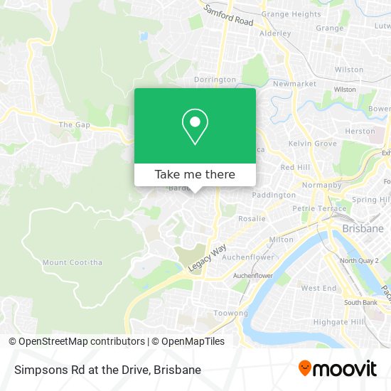 Simpsons Rd at the Drive map