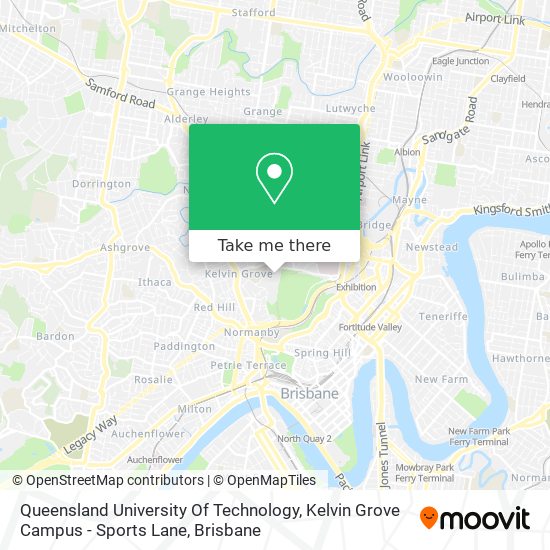 How to get to Queensland University Of Technology, Kelvin Grove Campus Sports Lane by Bus or