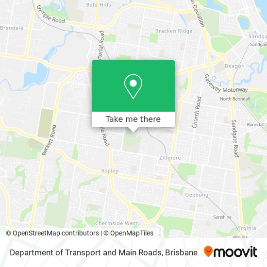 Department of Transport and Main Roads map
