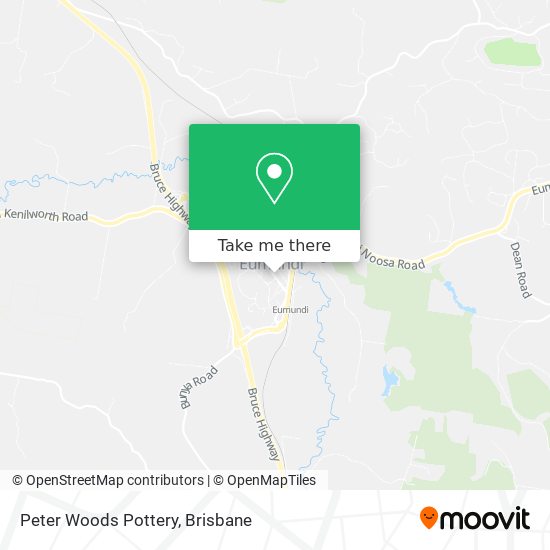 How to get to Peter Woods Pottery in Eumundi by Bus or Train?